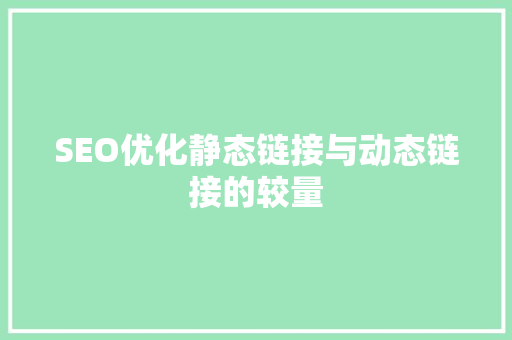SEO优化静态链接与动态链接的较量