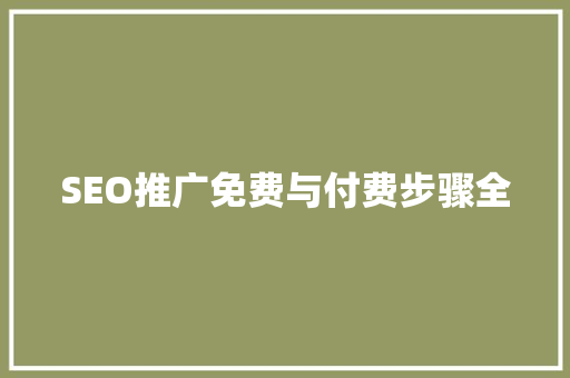 SEO推广免费与付费步骤全