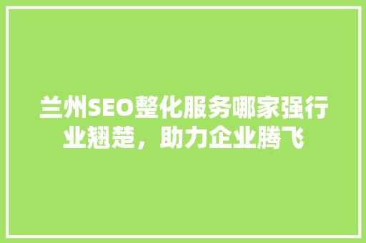 兰州SEO整化服务哪家强行业翘楚，助力企业腾飞