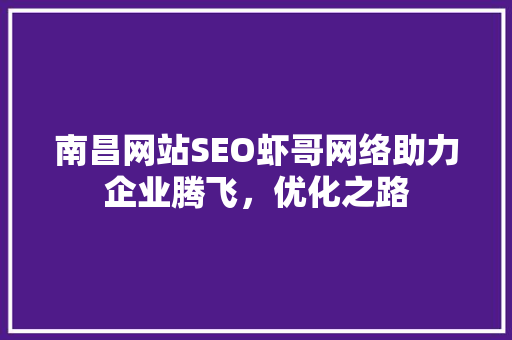 南昌网站SEO虾哥网络助力企业腾飞，优化之路