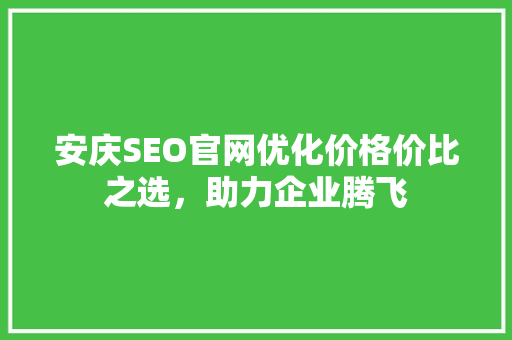 安庆SEO官网优化价格价比之选，助力企业腾飞