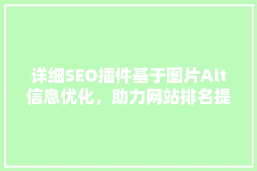 详细SEO插件基于图片Alt信息优化，助力网站排名提升