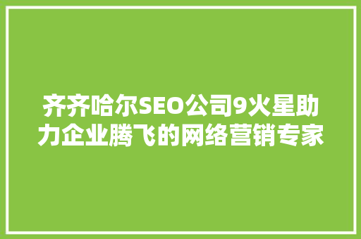 齐齐哈尔SEO公司9火星助力企业腾飞的网络营销专家