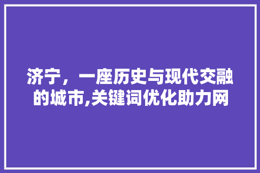 济宁，一座历史与现代交融的城市,关键词优化助力网站排名提升