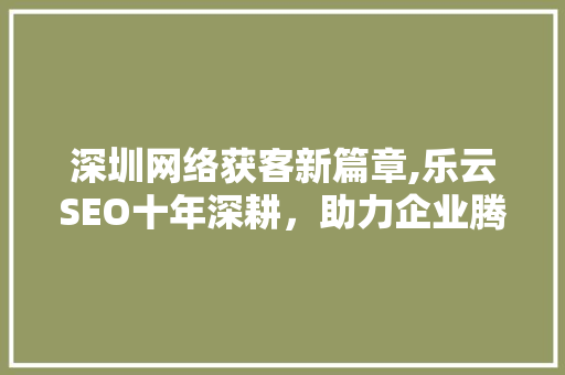 深圳网络获客新篇章,乐云SEO十年深耕，助力企业腾飞