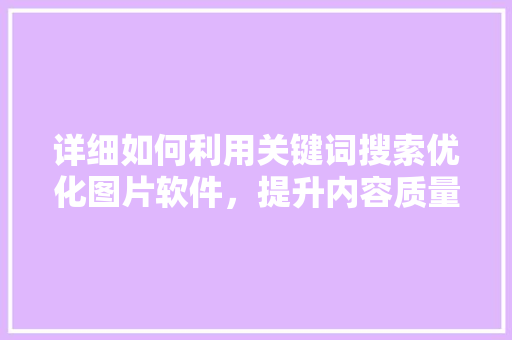 详细如何利用关键词搜索优化图片软件，提升内容质量