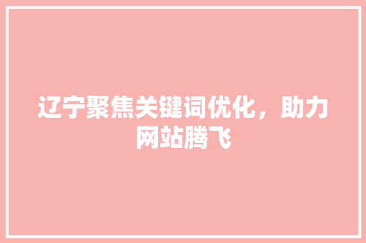 辽宁聚焦关键词优化，助力网站腾飞