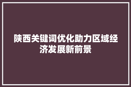 陕西关键词优化助力区域经济发展新前景