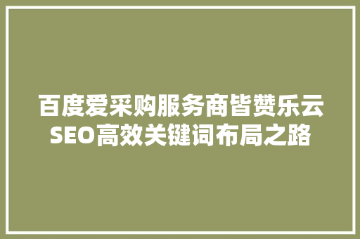 百度爱采购服务商皆赞乐云SEO高效关键词布局之路