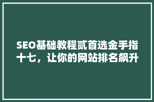 SEO基础教程贰首选金手指十七，让你的网站排名飙升