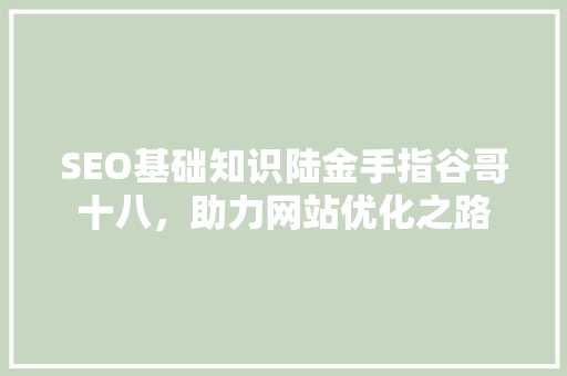 SEO基础知识陆金手指谷哥十八，助力网站优化之路