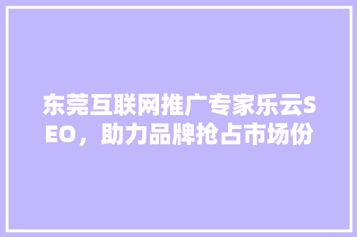 东莞互联网推广专家乐云SEO，助力品牌抢占市场份额
