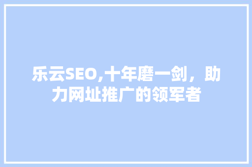 乐云SEO,十年磨一剑，助力网址推广的领军者 软件技术