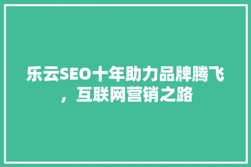 乐云SEO十年助力品牌腾飞，互联网营销之路