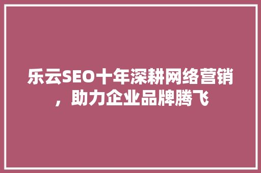 乐云SEO十年深耕网络营销，助力企业品牌腾飞