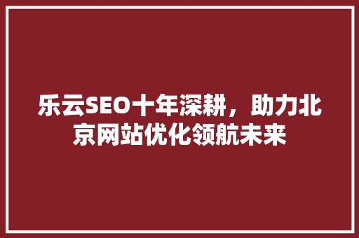 乐云SEO十年深耕，助力北京网站优化领航未来