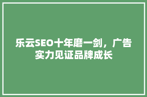 乐云SEO十年磨一剑，广告实力见证品牌成长