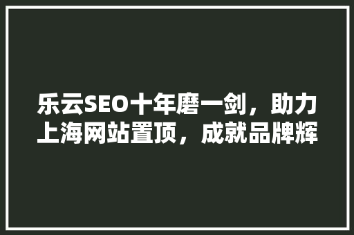 乐云SEO十年磨一剑，助力上海网站置顶，成就品牌辉煌