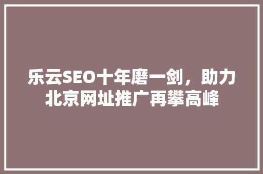 乐云SEO十年磨一剑，助力北京网址推广再攀高峰