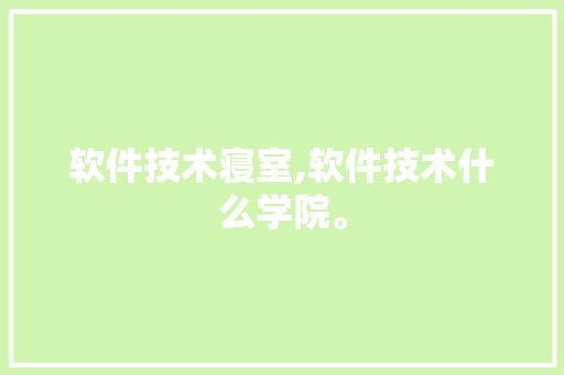 软件技术寝室,软件技术什么学院。 软件技术