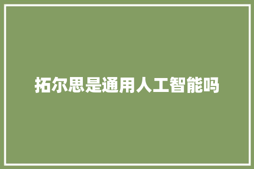 拓尔思是通用人工智能吗 人工智能