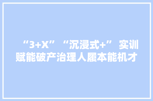 “3+X”“沉浸式+” 实训赋能破产治理人履本能机才能提升 软件技术