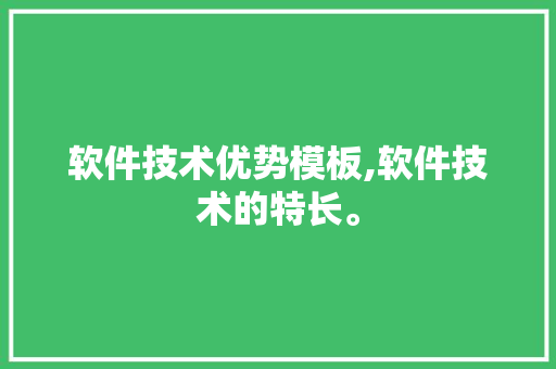 软件技术优势模板,软件技术的特长。 软件技术