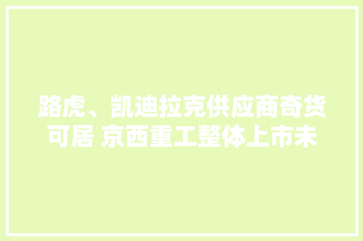 路虎、凯迪拉克供应商奇货可居 京西重工整体上市未果低调“卖身” 软件技术