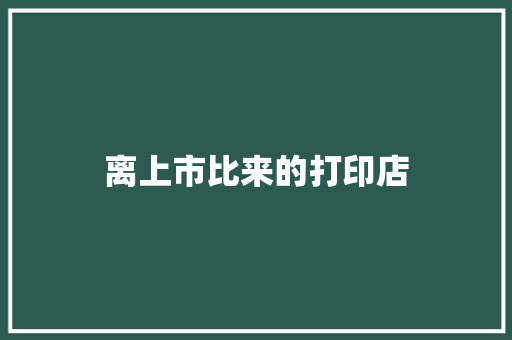 离上市比来的打印店 人工智能