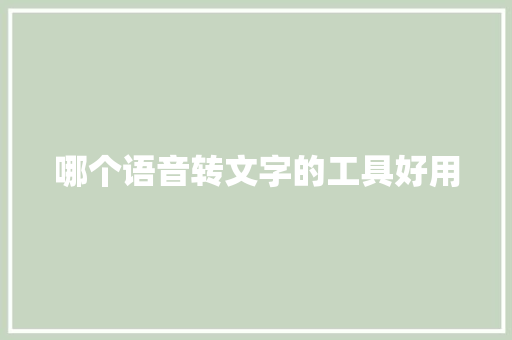 哪个语音转文字的工具好用 人工智能