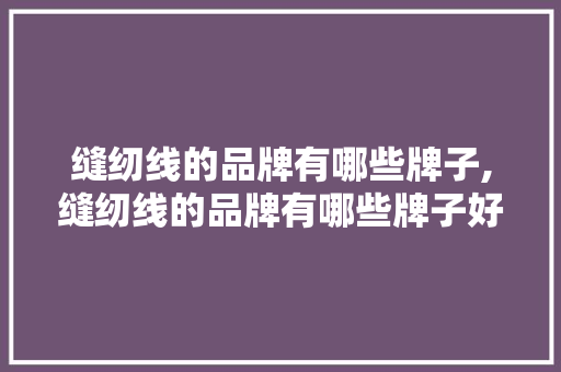 缝纫线的品牌有哪些牌子,缝纫线的品牌有哪些牌子好。 智能科技