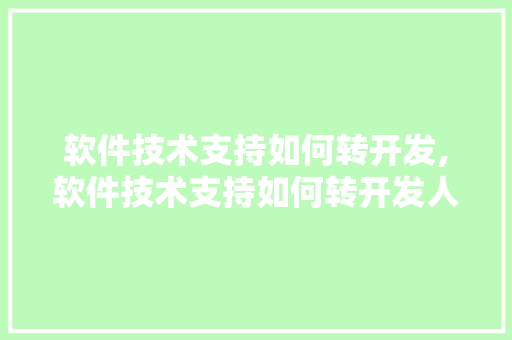 软件技术支持如何转开发,软件技术支持如何转开发人员。 软件技术