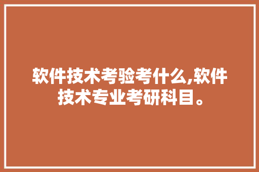 软件技术考验考什么,软件技术专业考研科目。 软件技术