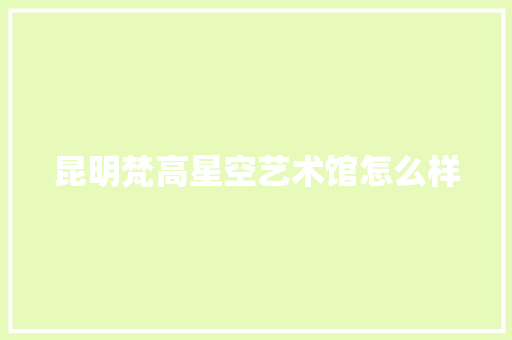 昆明梵高星空艺术馆怎么样 人工智能
