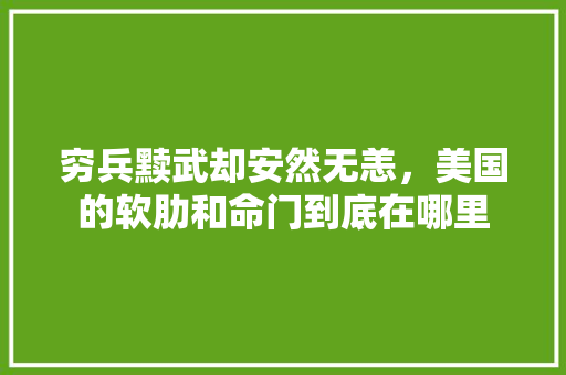 穷兵黩武却安然无恙，美国的软肋和命门到底在哪里 人工智能