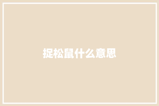 捉松鼠什么意思 人工智能