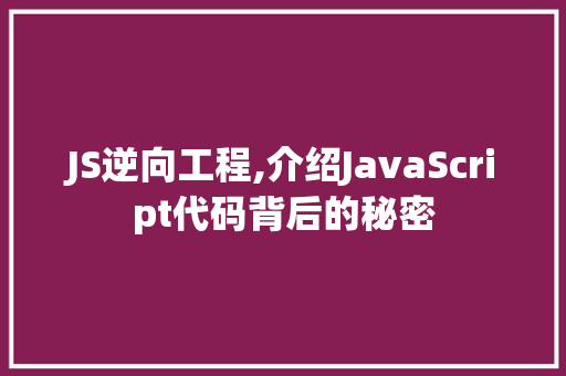 JS逆向工程,介绍JavaScript代码背后的秘密 AI场景