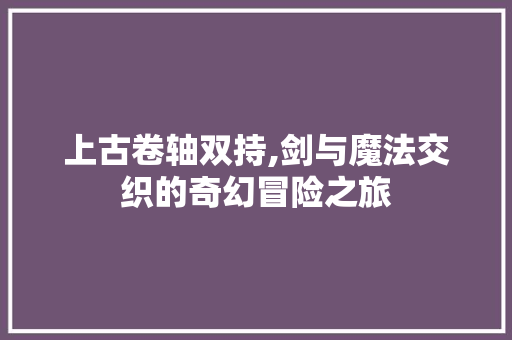 上古卷轴双持,剑与魔法交织的奇幻冒险之旅 人工智能