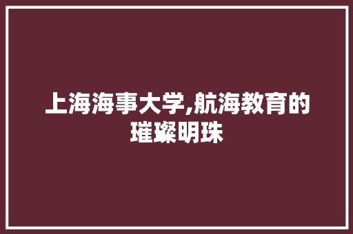 上海海事大学,航海教育的璀璨明珠 AI场景