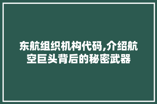 东航组织机构代码,介绍航空巨头背后的秘密武器 AI场景
