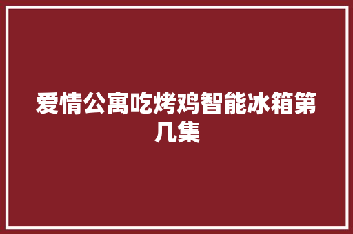 爱情公寓吃烤鸡智能冰箱第几集 人工智能