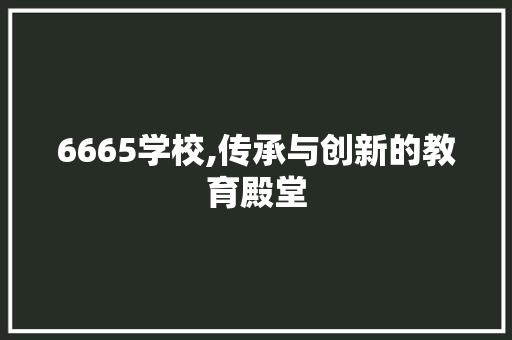 6665学校,传承与创新的教育殿堂 AI场景