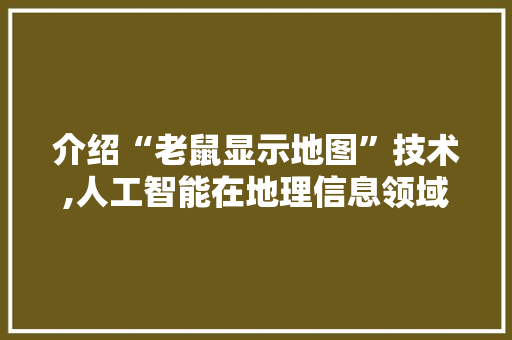 介绍“老鼠显示地图”技术,人工智能在地理信息领域的突破与创新 智能科技
