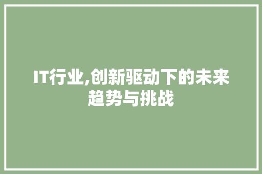 IT行业,创新驱动下的未来趋势与挑战 人工智能