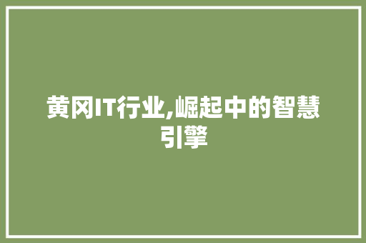 黄冈IT行业,崛起中的智慧引擎
