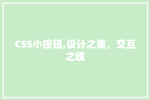 CSS小按钮,设计之美，交互之魂