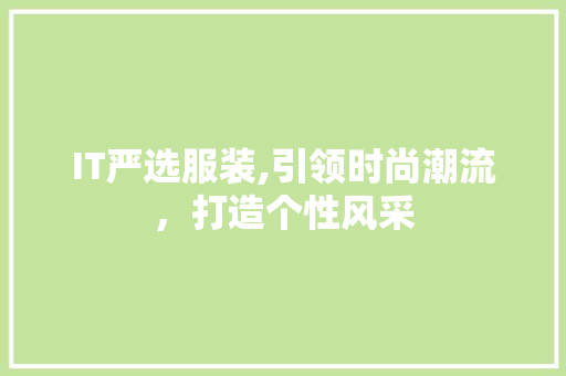 IT严选服装,引领时尚潮流，打造个性风采