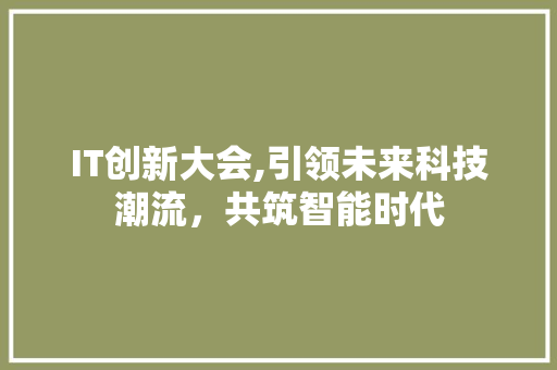 IT创新大会,引领未来科技潮流，共筑智能时代