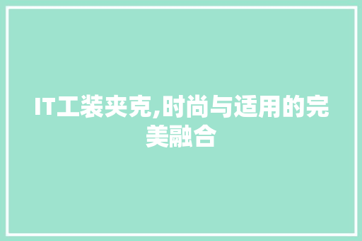 IT工装夹克,时尚与适用的完美融合 人工智能