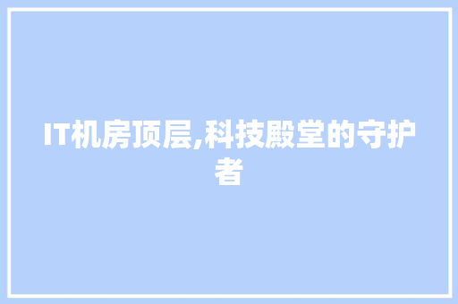 IT机房顶层,科技殿堂的守护者